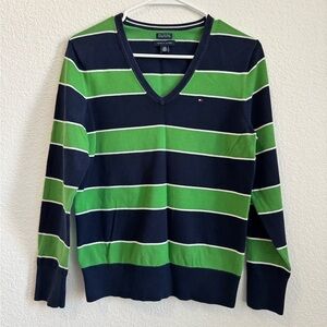 Tommy Hilfiger Striped V-Neck Sweater